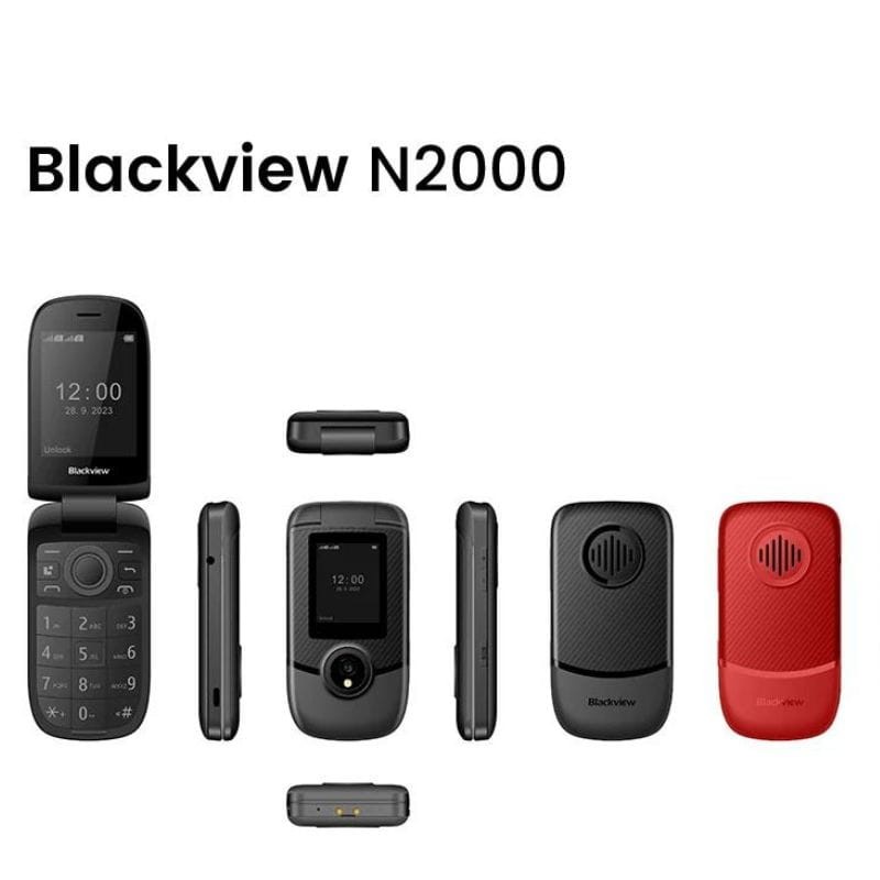 Blackview N2000 48MB/128MB Rojo - Teléfono sencillo imagen de todos los lados