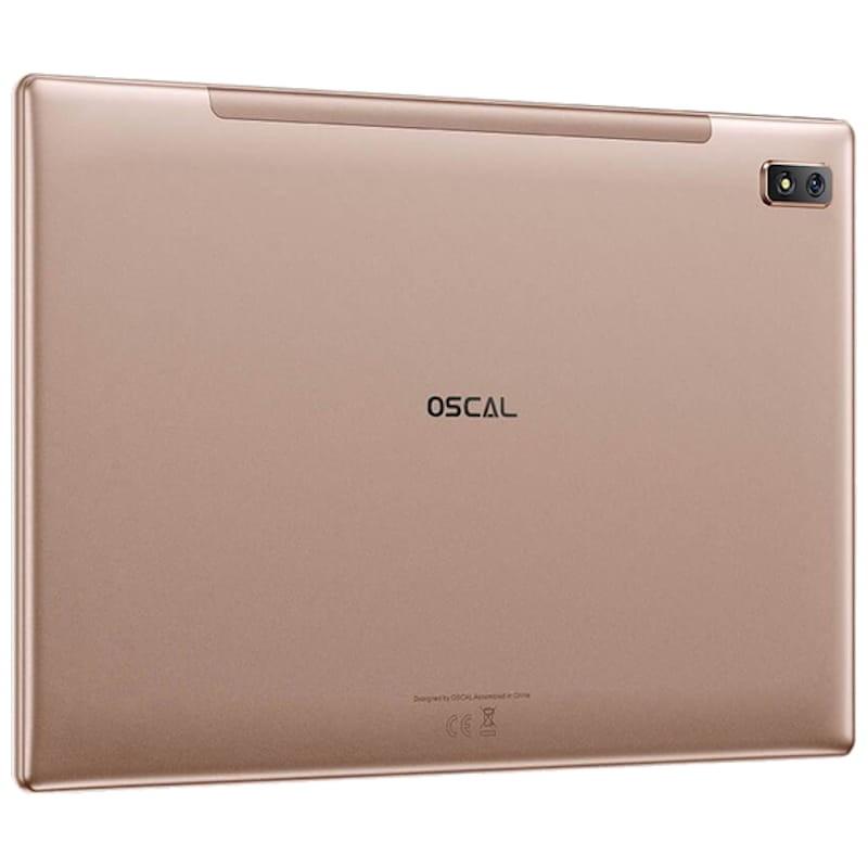 Tablette dorée Blackview Oscal Pad 8 10.1 pouces, dos métal, caméra arrière double avec flash, marquage OSCAL centré, état reconditionné classe B