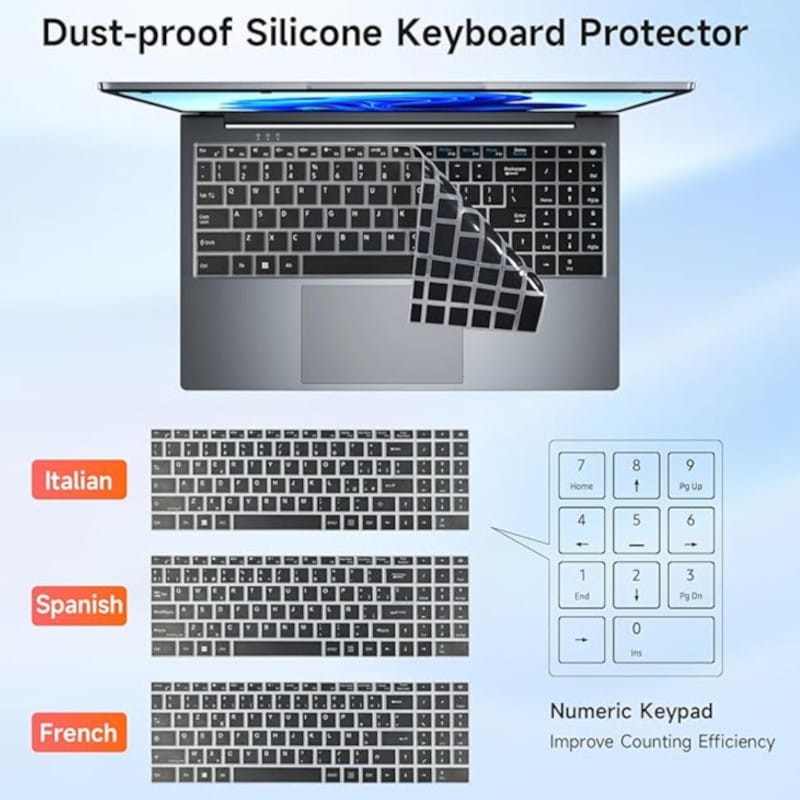 Idiomas de las pegatinas del teclado del BMAX MaxBook X15 Pro Intel N95/16GB/512GB/Win11 Gris - Portátil 15.6 