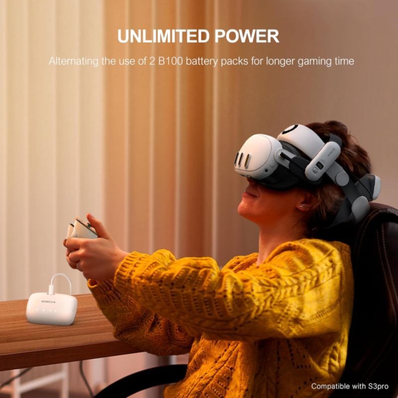 BOBOVR B100 para S3 Pro com bateria ilimitada para sessões longas
