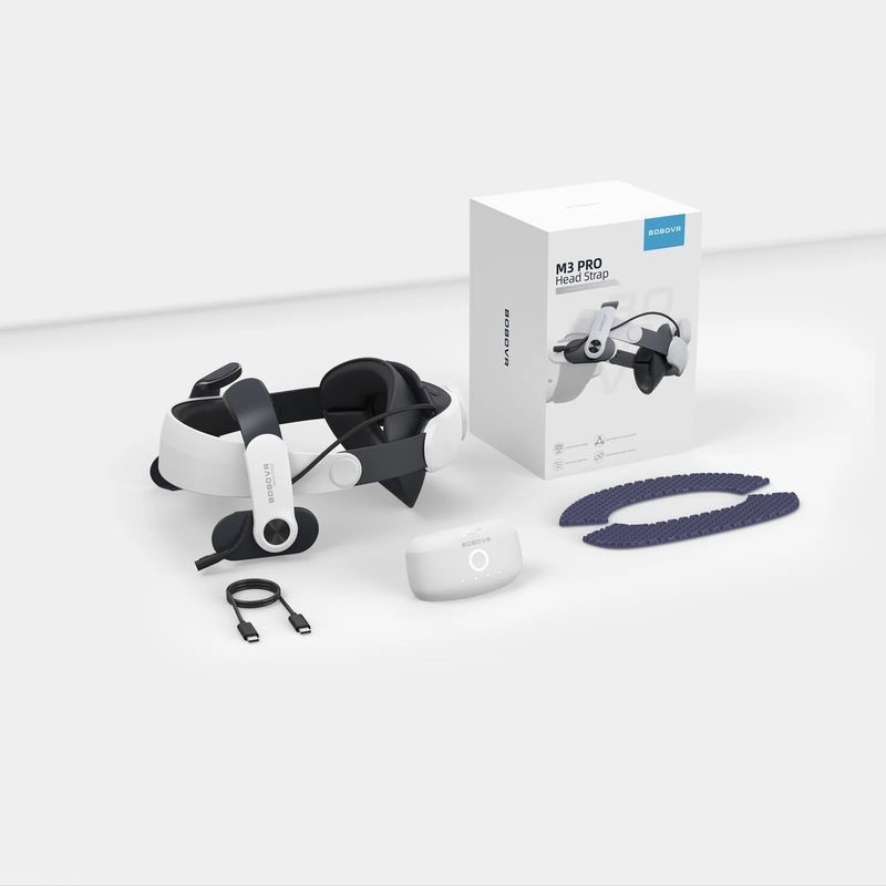 Conteúdo de BOBOVR M3 Pro Correia de cabeça com bateria para Meta Quest 3/3S Preto - Acessório para óculos de realidade virtual