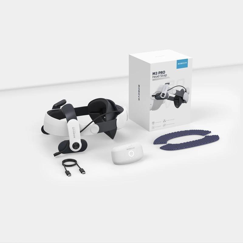 Conteúdo de BOBOVR M3 Pro Correia de cabeça com bateria para Meta Quest 3/3S Preto - Acessório para óculos de realidade virtual