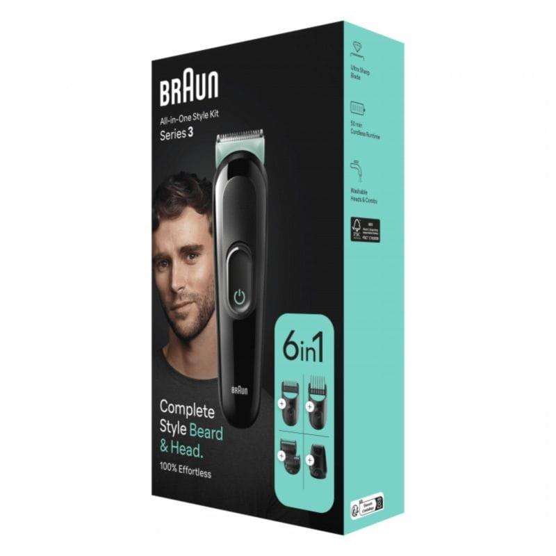 Perspectiva do Aparador de Barba Elétrico Braun MGK3411 6 em 1 Preto