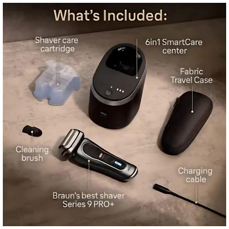 Braun Series 9 Pro+ 9565CC -Máquina de afeitar de láminas Recortadora contenido de la caja