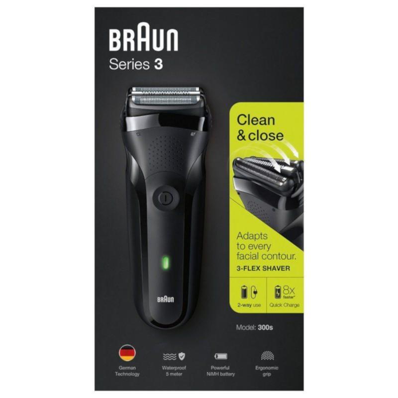 Braun Series 3 - 300S Barbeador Elétrico à Prova de Água Preto - caixinha