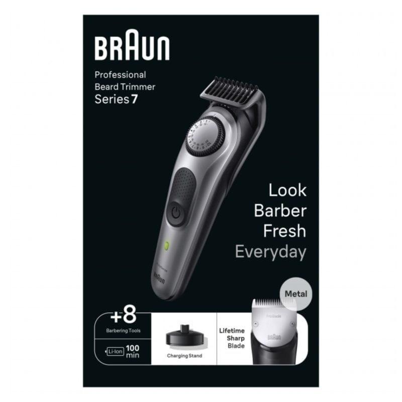 Vue de face de la boîte de la Tondeuse à Barbe Braun Series 3 BT3421 Noir