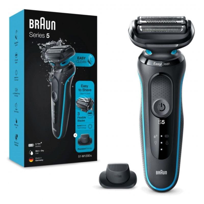 Máquina de barbear elétrica Braun Series 5 51-M1200s Wet/Dry Preto/Azul