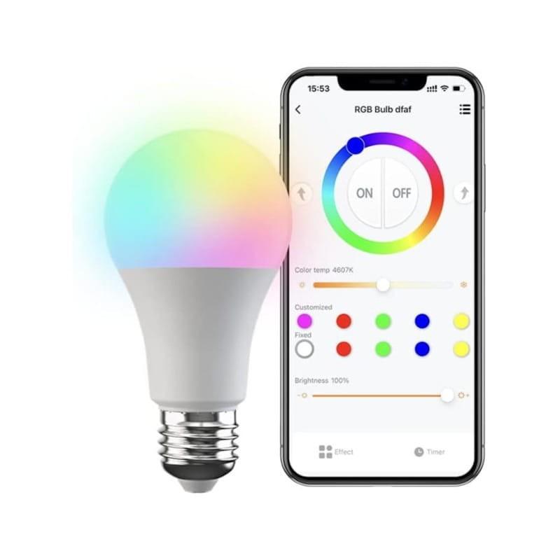 Controle via aplicativo da Lâmpada LED RGB inteligente Broadlink LB4E27 E27 9W