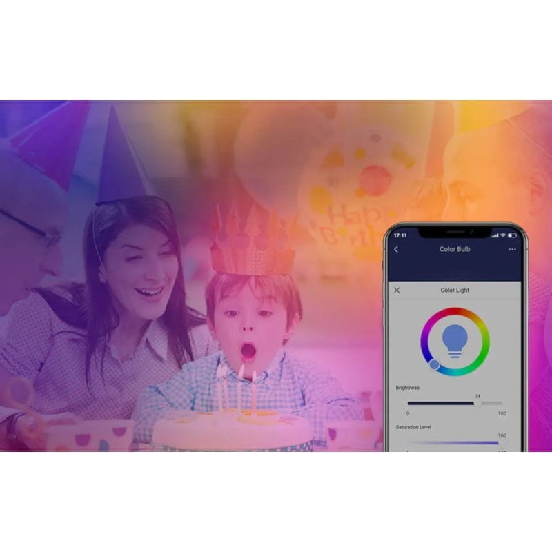 Personalização da cor da Lâmpada LED RGB inteligente Broadlink LB4E27 E27 9W