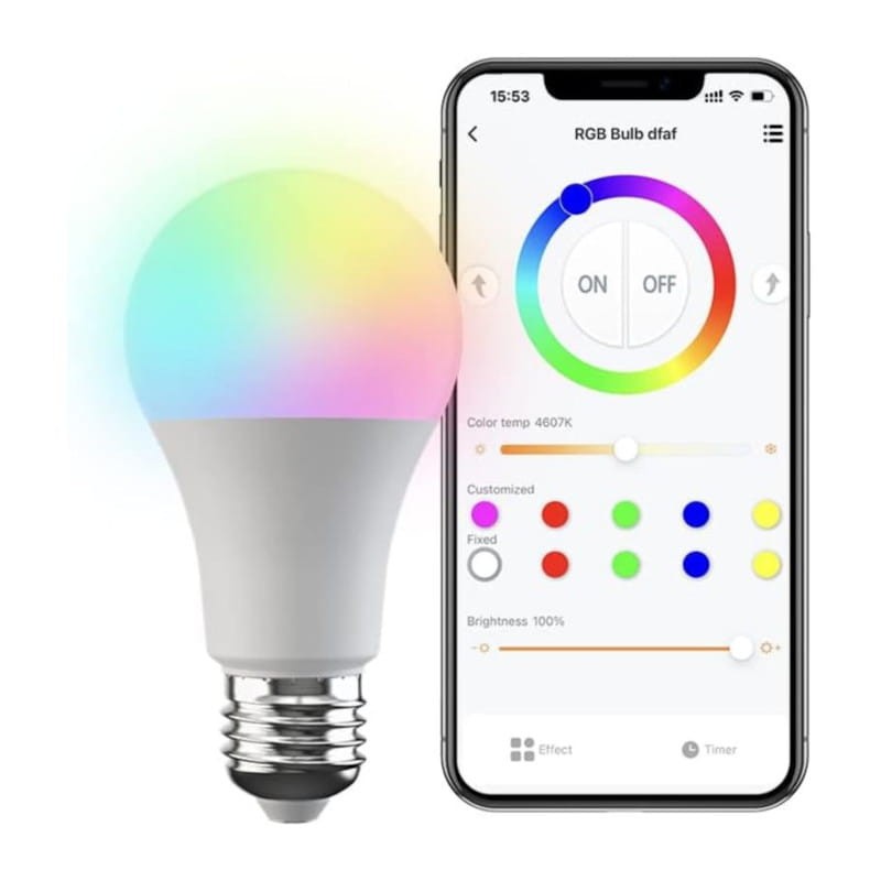 Personalização da cor da Lâmpada LED RGB inteligente Broadlink LB4E27 E27 9W (pacote de 4)