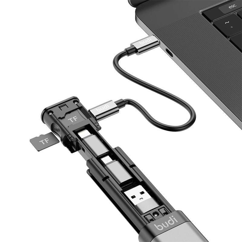 Budi Adaptador de tarjeta Multifunción Universal 9 en 1 Negro Conectado PC