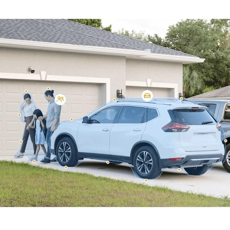 IMOU Bullet 3 3MP 2K WiFi Visión nocturna Blanco - Cámara de Seguridad detectando con IA a humanos y coche