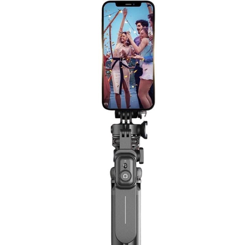 Palo Selfie C05 con trípode extensible hasta 2,05 metros para smartphones y cámaras con control remoto con teléfono móvil