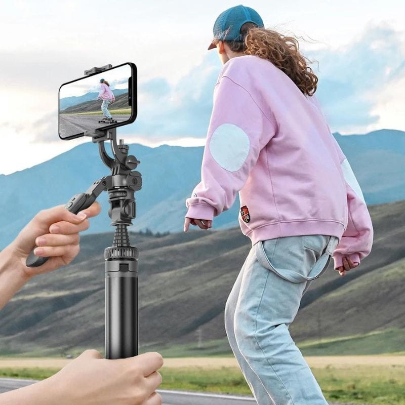 Palo Selfie C05 con trípode extensible hasta 2,05 metros para smartphones y cámaras con control remoto imagen real