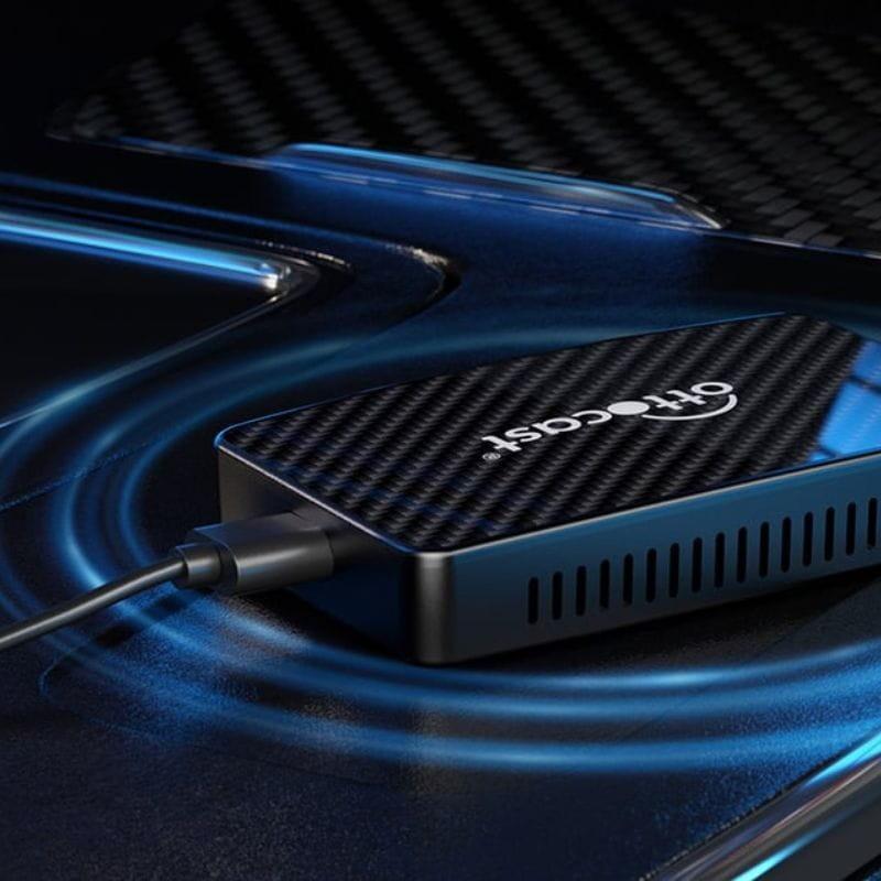 Ottocast CA400-S - Adaptador sem fios Apple Carplay e Android Auto imagem com cabo