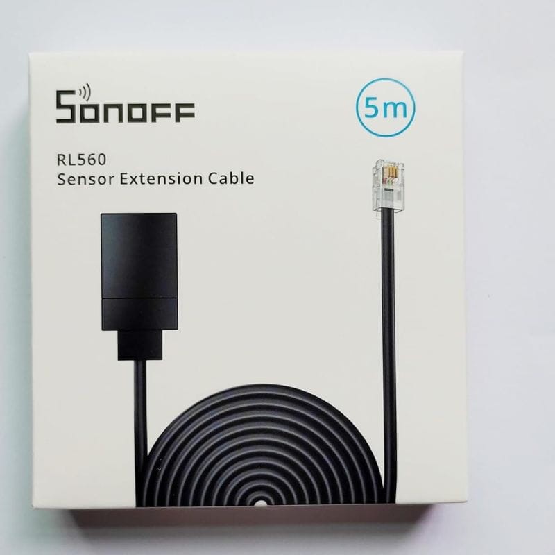 Cable alargador de sensor Sonoff RL560 Negro dentro de la caja
