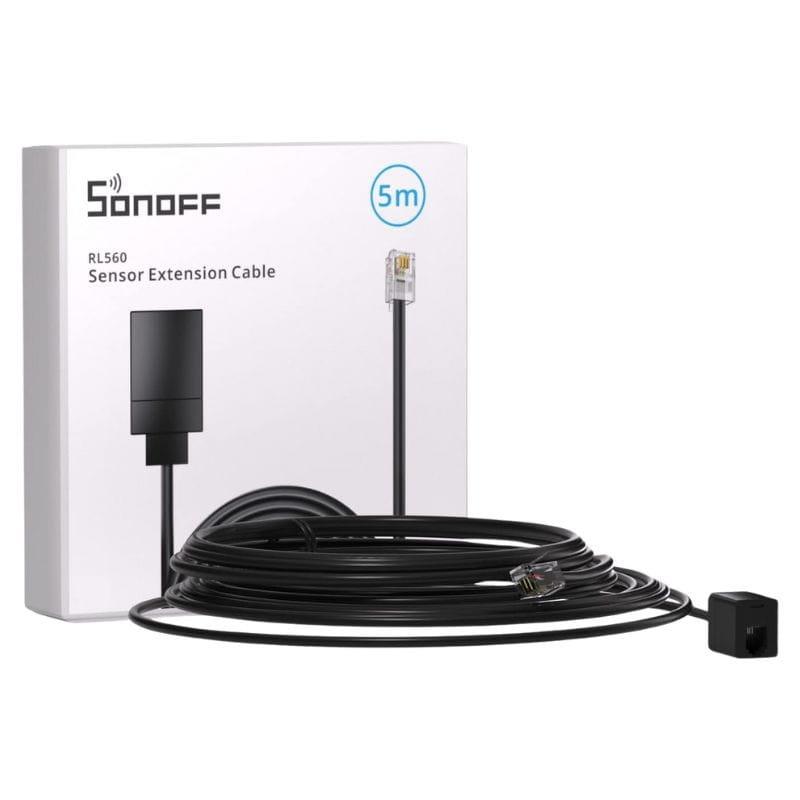 Cable alargador de sensor Sonoff RL560 Negro fuera de la caja