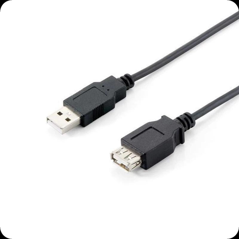 Cable alargador USB 2.0 Equip 128850 Cable A Macho a Cable A Hembra - Detalle de los conectores