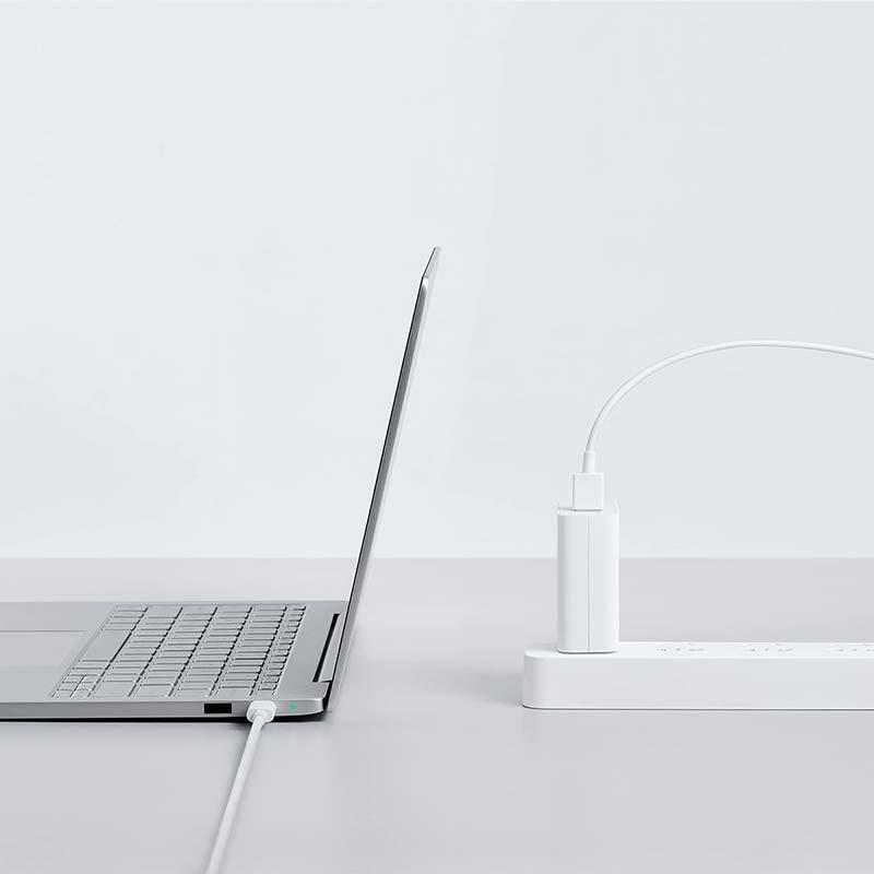 photo réelle du Câble Xiaomi 6A USB Type A à USB Type C 1m Blanc