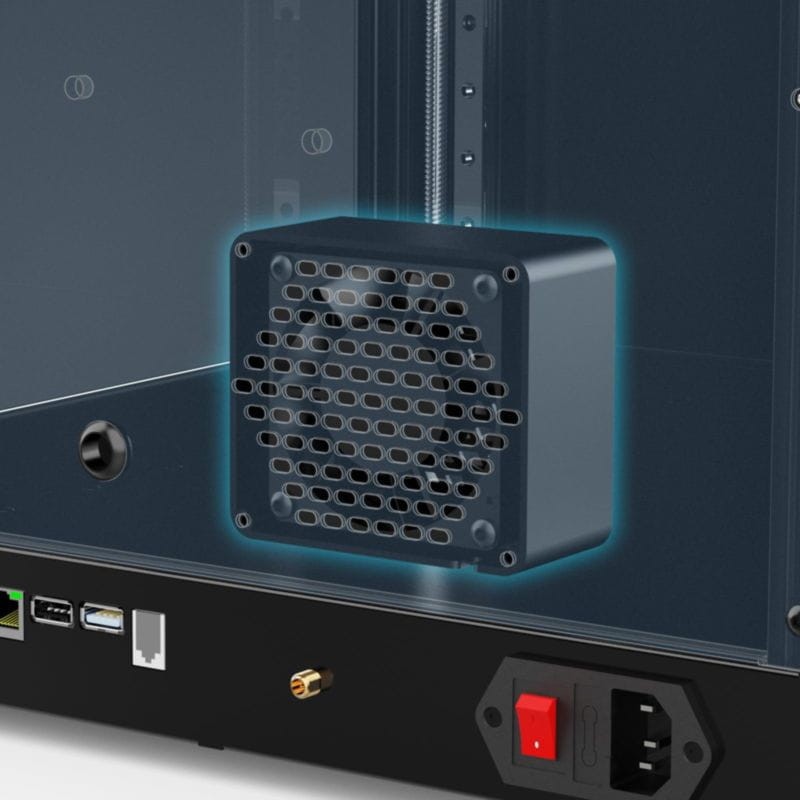 Caixa Two Trees SK1 com caixa preta com filtragem HEPA e ventilação auxiliar