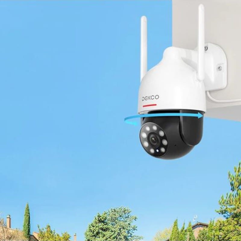 Adaptable Cámara de seguridad IP DEKCO DC5L 2K QHD WiFi Visión Nocturna a color Google Assistant/Alexa Blanco