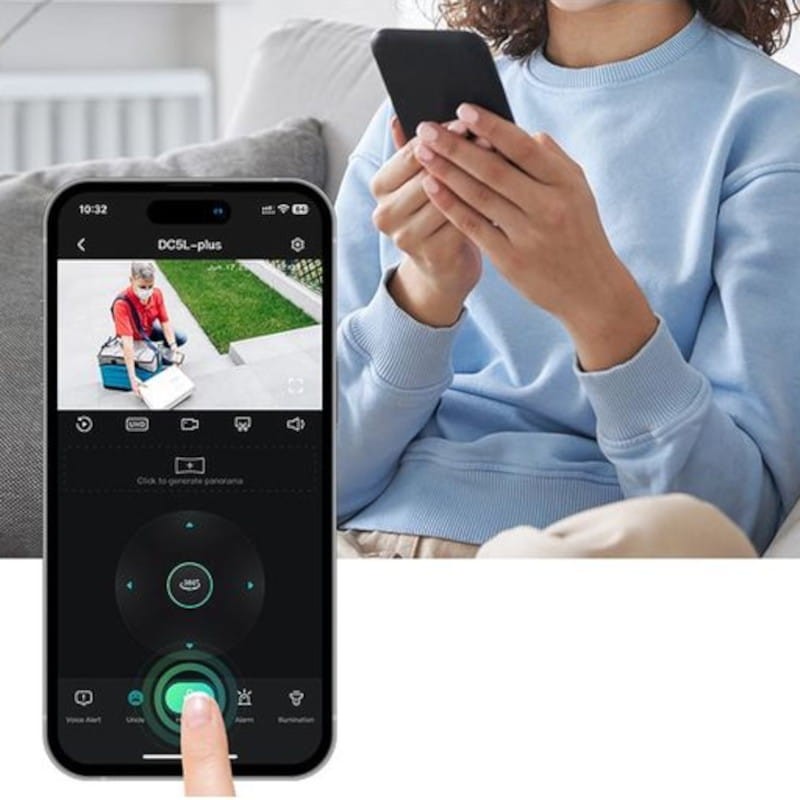 APP de Cámara de seguridad IP DEKCO DC5L 2K QHD WiFi Visión Nocturna a color Google Assistant/Alexa Blanco