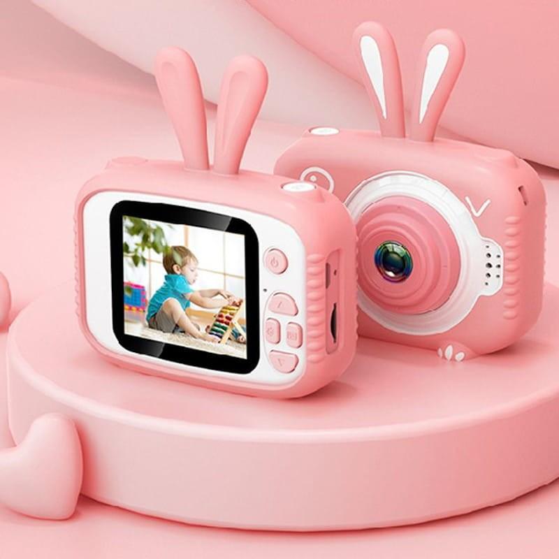 Cámara Digital Para Niños K3 Diseño Conejo Rosa - Lente