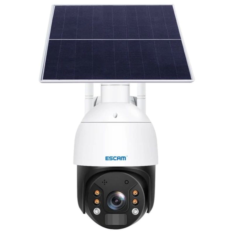 Caméra de sécurité IP Escam QF724 Solaire 4G/LTE 24 Heures d'enregistrement Blanc - Frontale