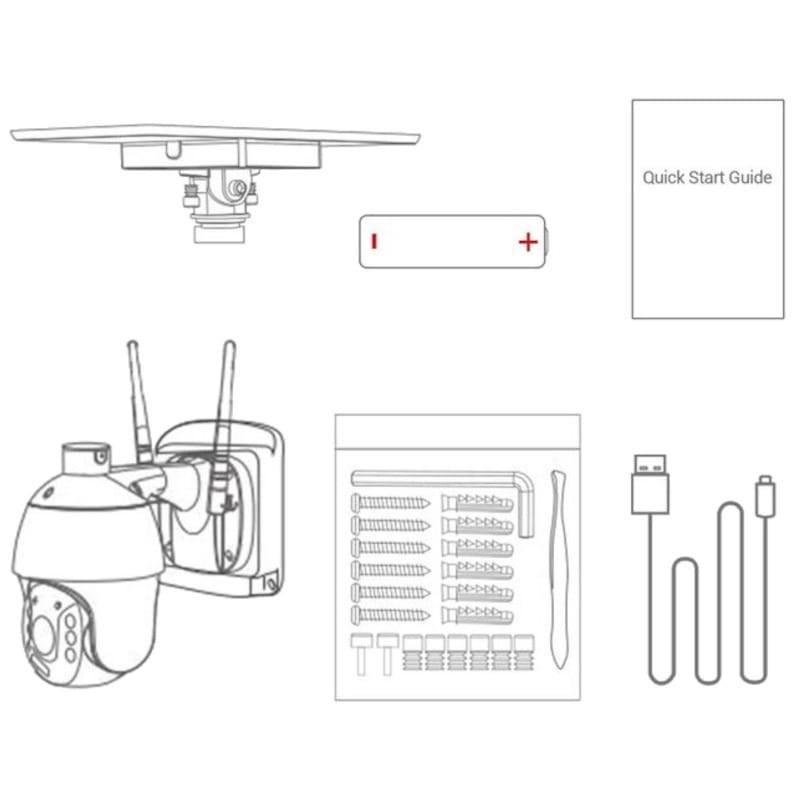 Caméra de sécurité IP Escam QF724 Solaire 4G/LTE 24 Heures d'enregistrement Blanc - Contenu