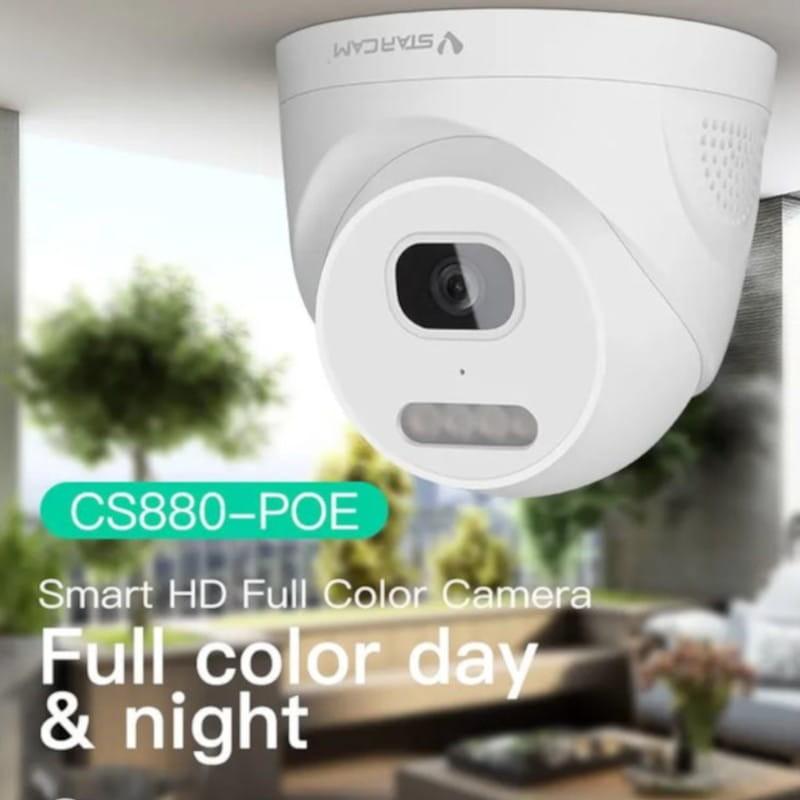 Frontal de Cámara de Seguridad Kingfit SC880-POE Dome FullHD Visión Nocturna Blanco