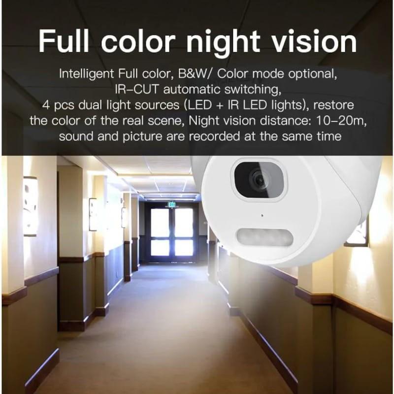 Adaptable Cámara de Seguridad Kingfit SC880-POE Dome FullHD Visión Nocturna Blanco
