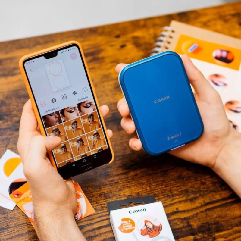 Conexión móvil de la Canon Zoemini 2 Impresora fotográfica Inalámbrica Azul marino