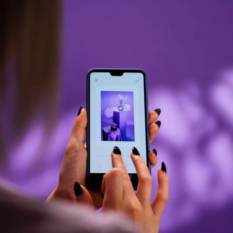 Selección de imágenes desde el smartphone para imprimir desde la Canon Zoemini 2 Azul marino