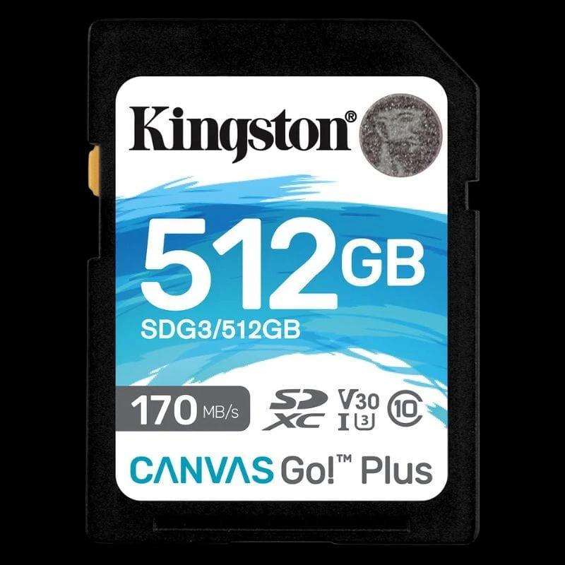 Kingston Canvas Go! Plus 512 GB Clase 10 UHS-I U3 V30 Negro / Turquesa - Tarjeta SD