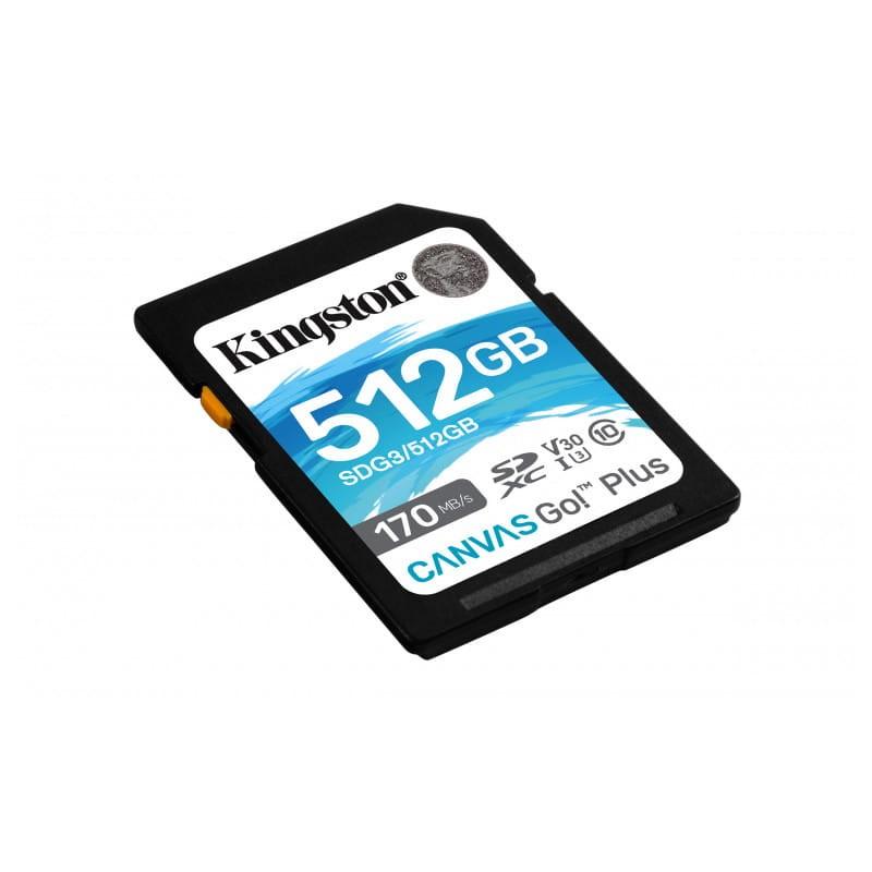 Kingston Canvas Go! Plus 512 GB Clase 10 UHS-I U3 V30 Negro / Turquesa - Tarjeta SD imagen