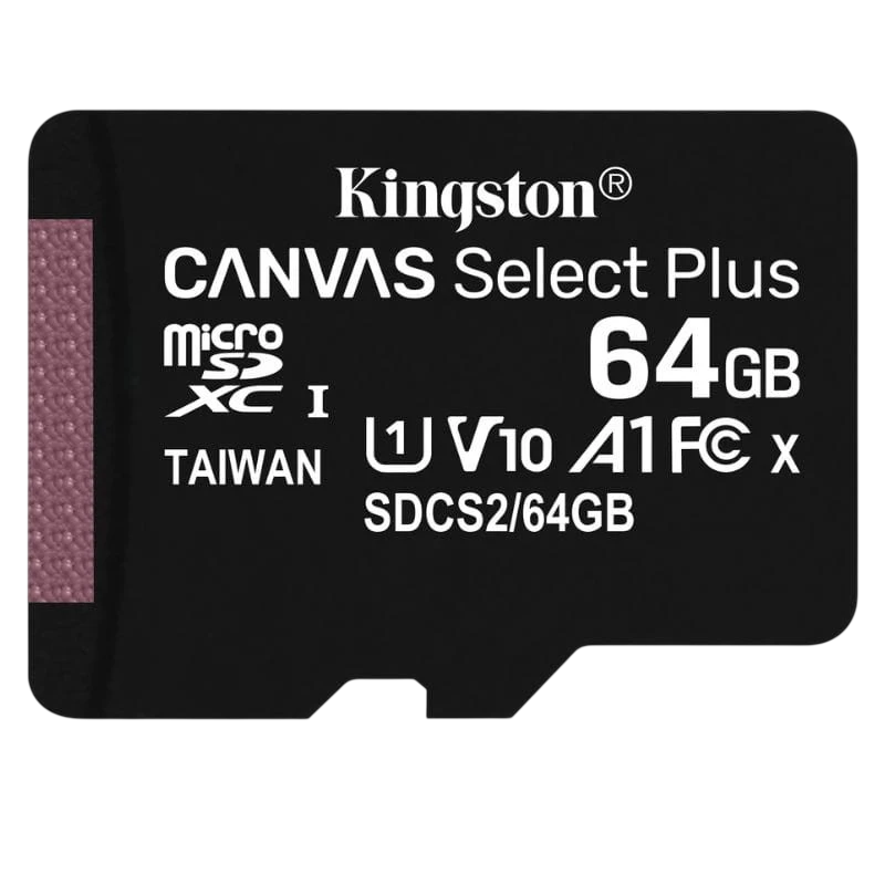 Kingston Canvas Select Plus 64 GB Clase 10 UHS-I U1 V10 Negro - Tarjeta microSD