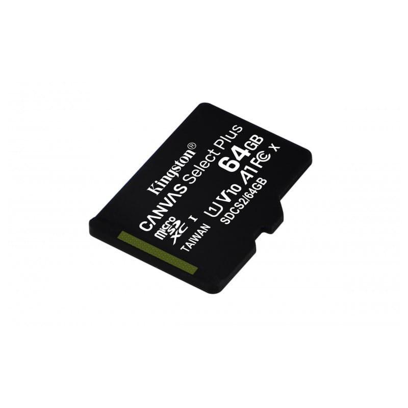 Kingston Canvas Select Plus 64 Go Class 10 UHS-I U1 V10 Noir - Carte image microSD