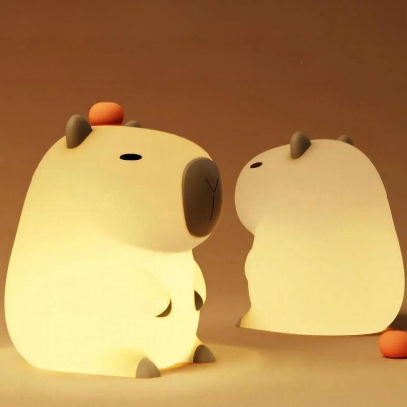 Lámpara LED de silicona con batería   - Lámpara de mesita de noche para niños imagen frontal y trasera