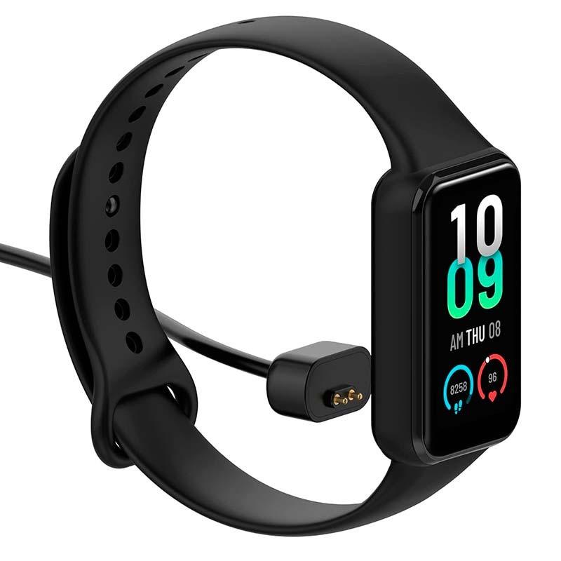 vista frontal del Cargador negro para Amazfit Band 7
