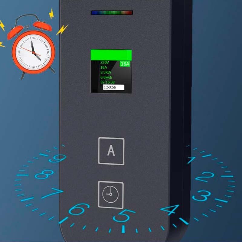 programación del Cargador de Coche Eléctrico EV 16A/3.5KW/5M con Cabezal de Enchufe