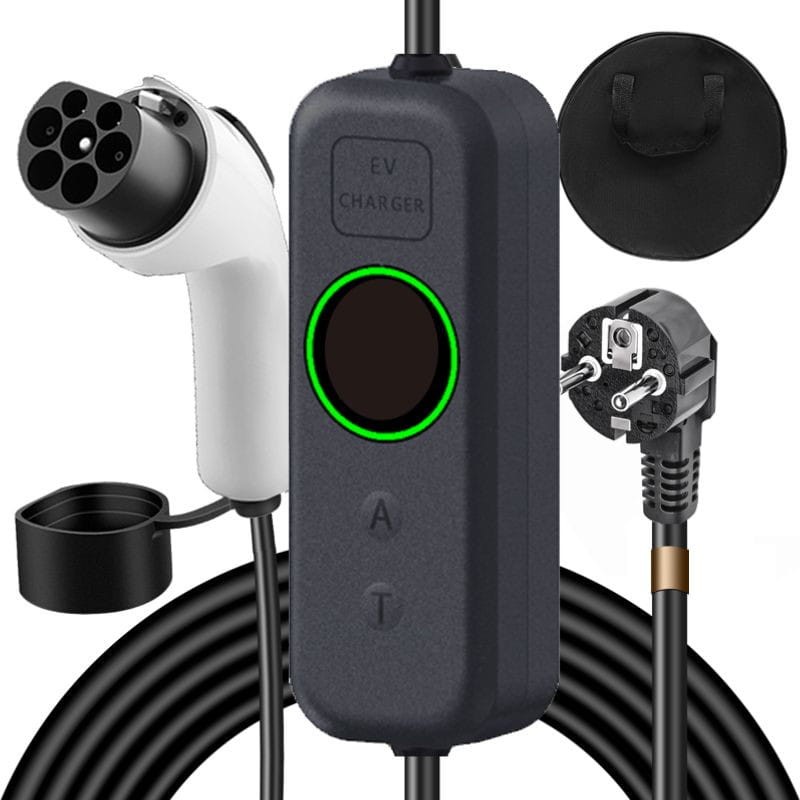 Cargador de Coche Eléctrico EV 16A/3.5KW/10M con Cabezal de Enchufe - Desprecintado