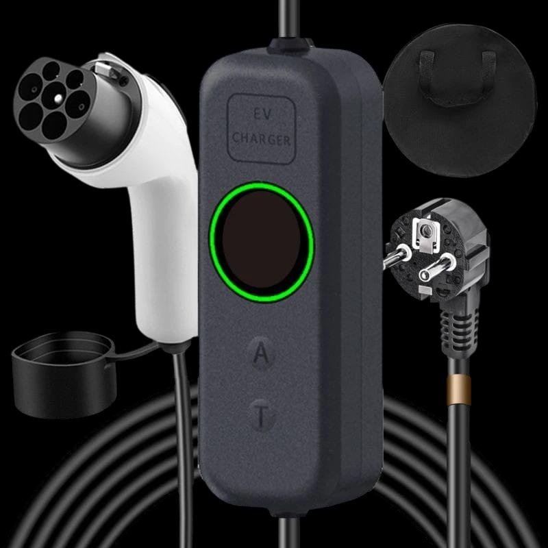 Cargador de Coche Eléctrico EV 16A/3.5KW/10M con Cabezal de Enchufe