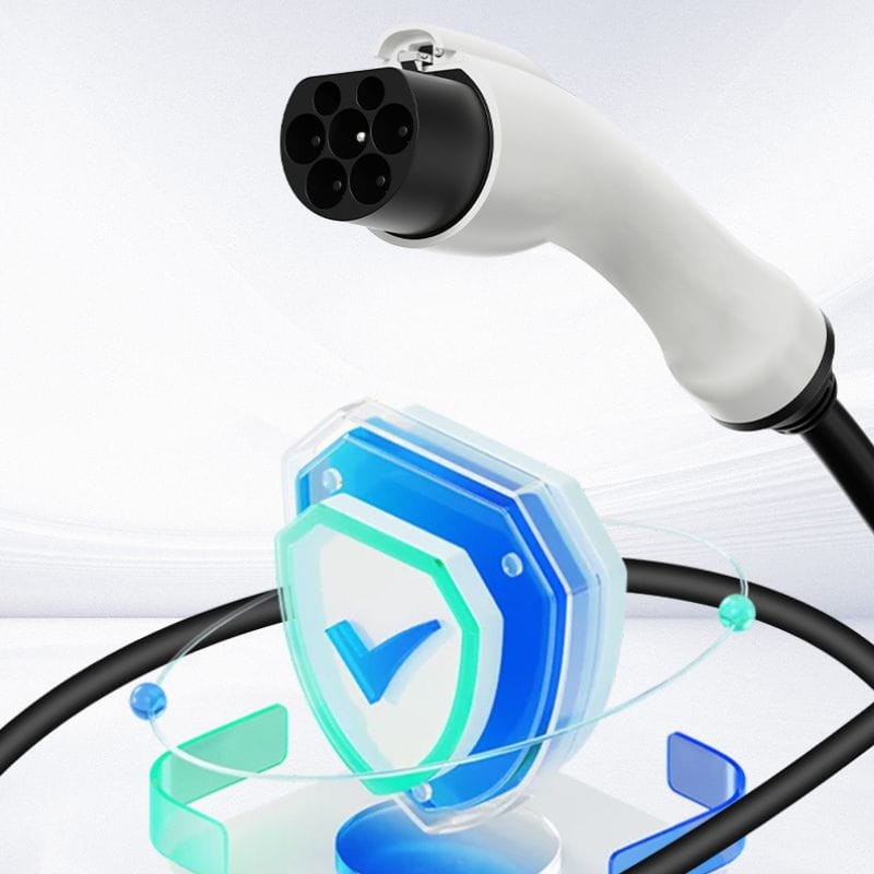 Carregador de carro elétrico EV 32A/7KW/10M LCD com ficha (3Pin) e 4 níveis de corrente ajustáveis