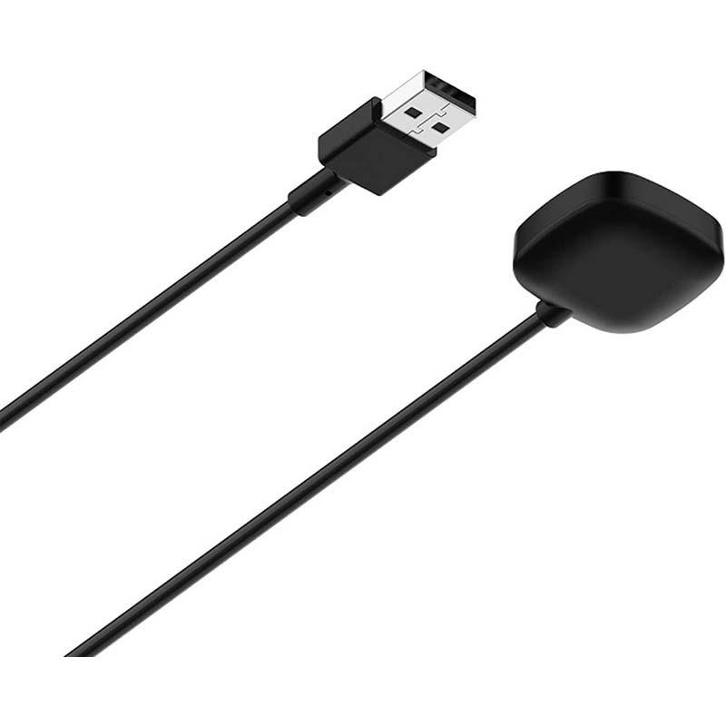 vista inferior del Cargador negro para Fitbit Versa 4