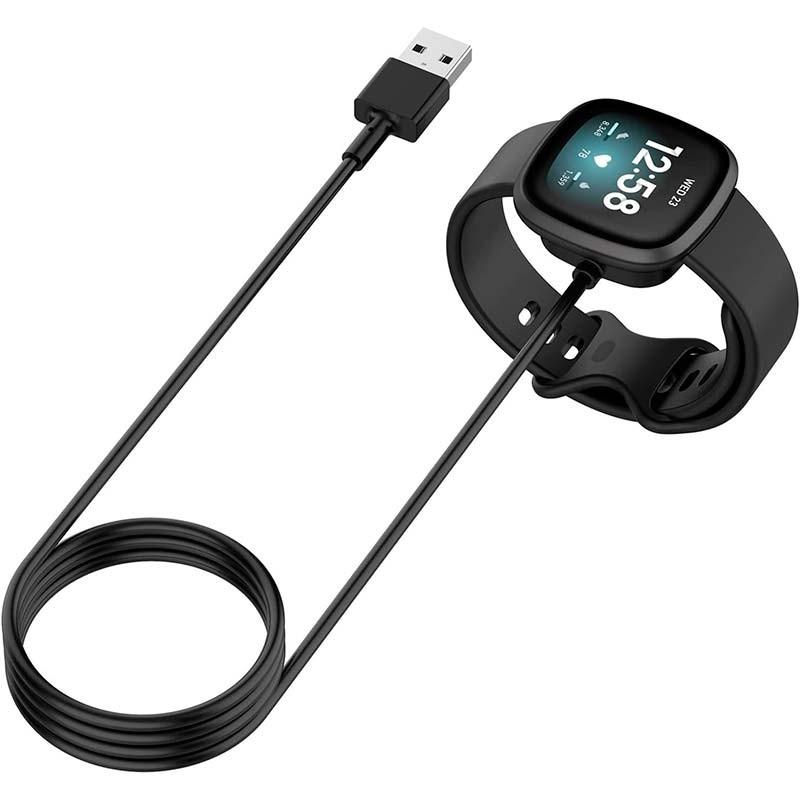 Cargador compatible negro para Fitbit Versa 4