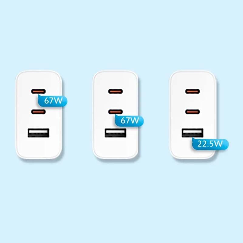 potencia máxima del Cargador Xiaomi 67W GaN 2C1A EU con un puerto usado