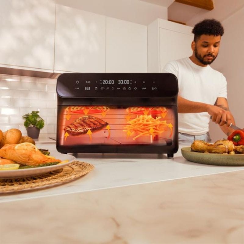 Fritadeira de Ar Cecotec Advance 9000 Doble Preto/Inox com função de sincronização