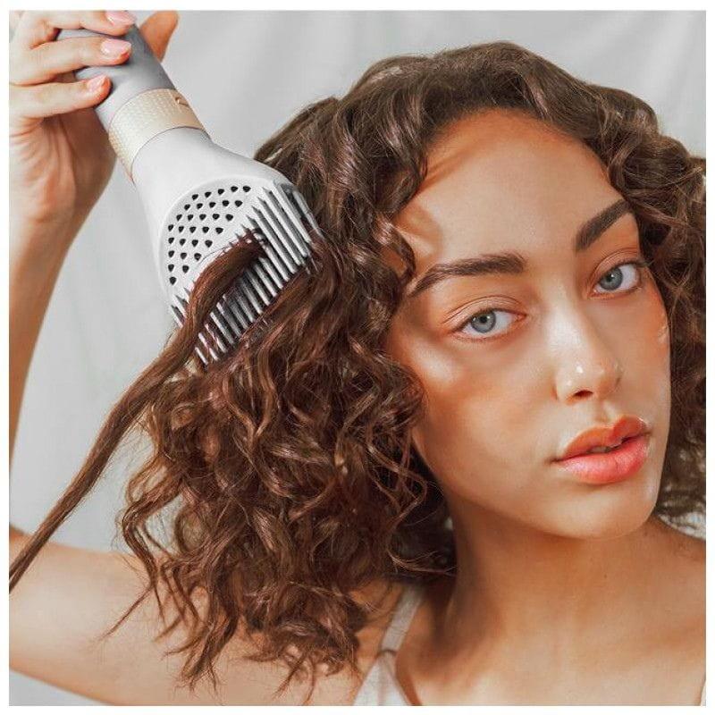 Moldeador multifunción Cecotec Bamba CeramicCare 14in1 AirGlam  Champán secador de rizos