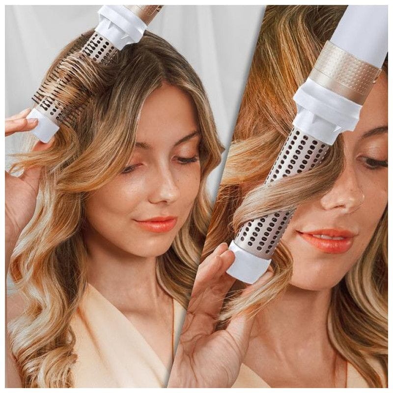 Moldeador multifunción Cecotec Bamba CeramicCare 14in1 AirGlam  Champán ondulador