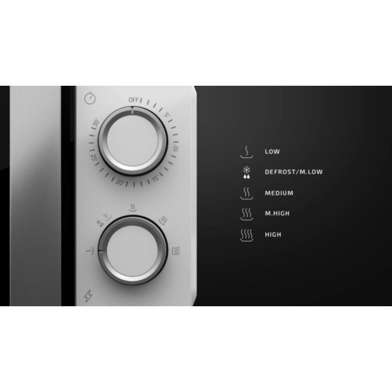 Detalhe dos controlos do Microondas Cecotec ProClean 3010 20 L